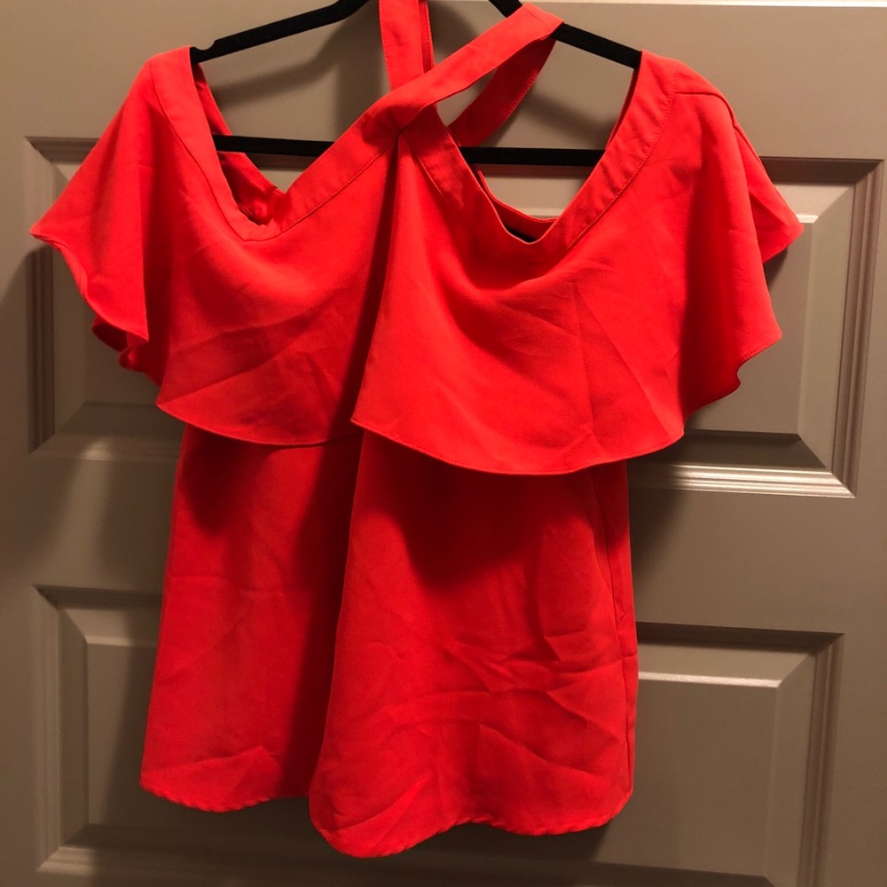 Off the shoulder red top